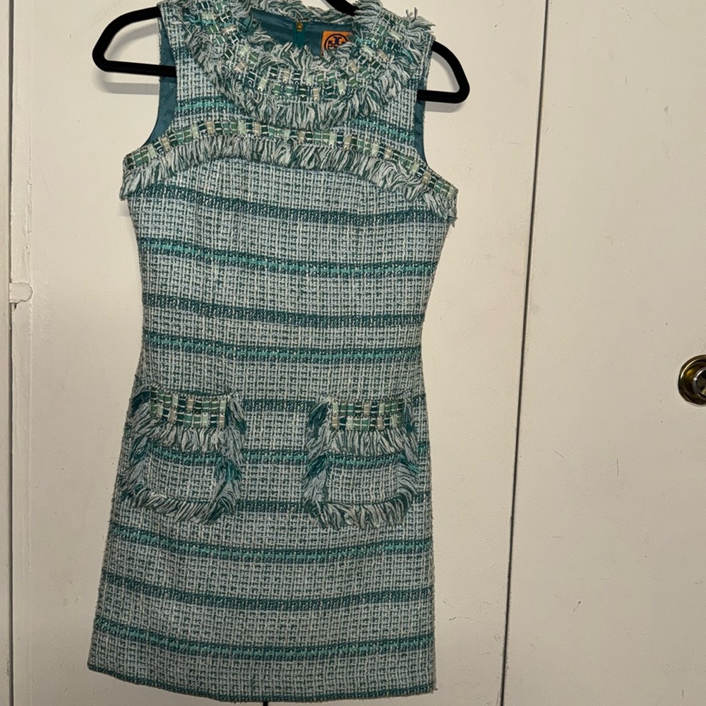 Tori Burch Tweed tassels details Dress Size 0